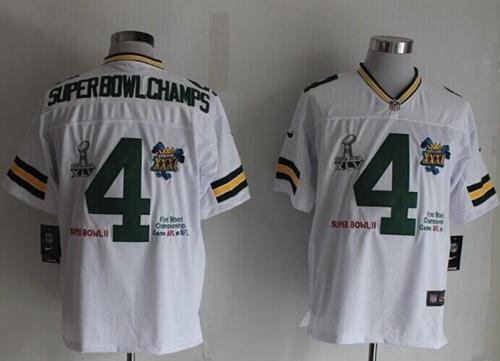 Nike Packers #4 Superbowlchamps White Men's Stitched NFL Limited Jersey - Click Image to Close